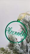 Personalised Acryllic Christmas Holiday Ornament Name Cut in the Bauble - My Little Thieves