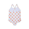 Flower Hearts Print  Girl Swimsuit