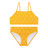 Orange Heart print Bikini Swimsuit