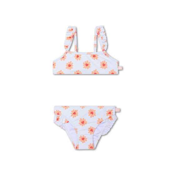 Flower Hearts Print  Girl Bikini Swimsuit