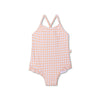 Apricot Orange Print  Girl Swimsuit