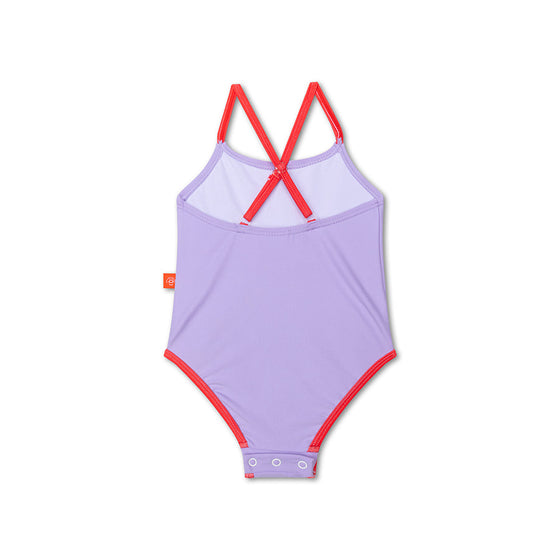 Purple Print  Girl Swimsuit