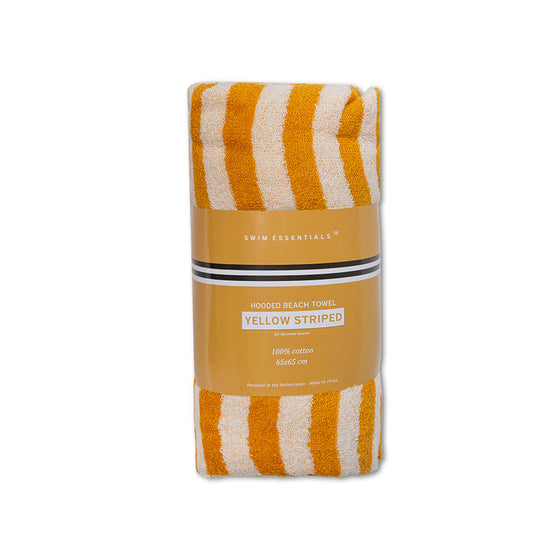 Yellow Striped Print  Poncho  Towel - 65 x 65 cm