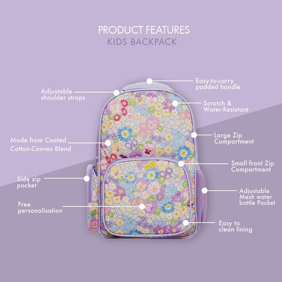 Personalised Enchanted Floral Kids Backpack