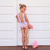 One Piece Pleated Swimwear for Girls with Open Back Design