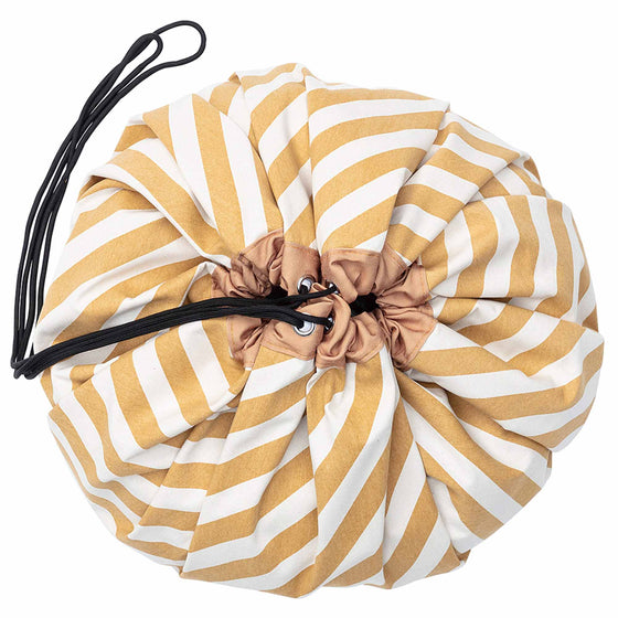 Toy Storage bag –  Stripes Mustard