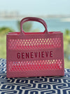 Personalized Fushia Jelly Beach Bag