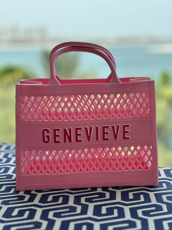 Personalized Yellow Jelly Beach Bag