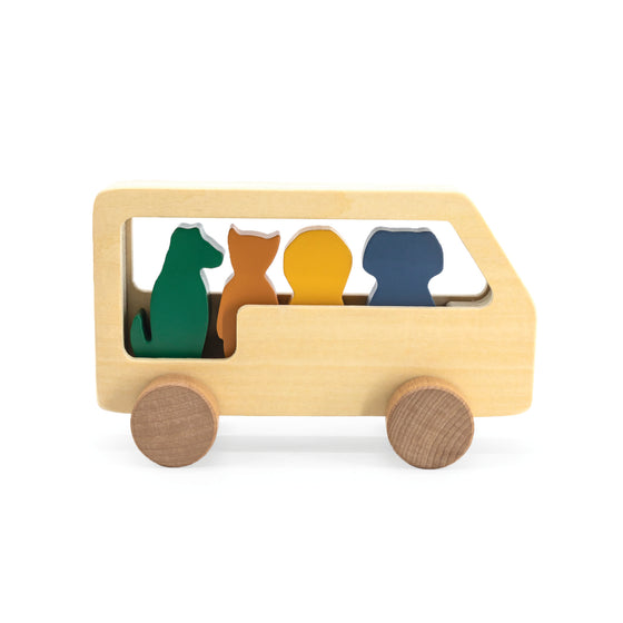 Wooden animal bus