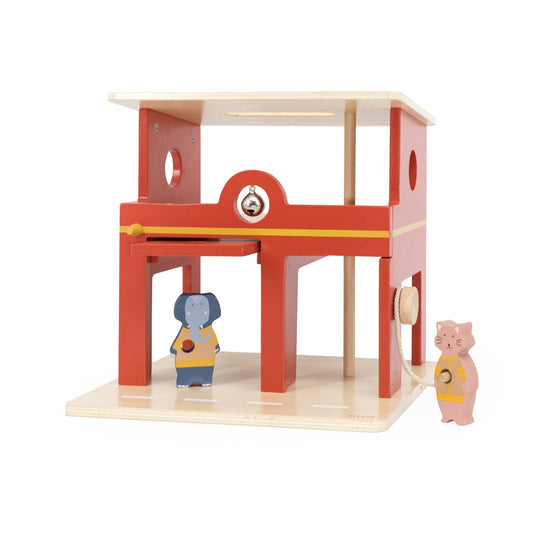 Wooden animal fire station