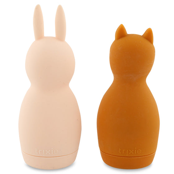 Bath toy squeezy animals - Mrs. Rabbit & Mr. Fox