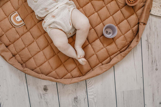 Organic Soft Baby Play Mat and Storage Bag  – Tawny Brown