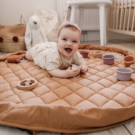 Organic Soft Baby Play Mat and Storage Bag  – Tawny Brown