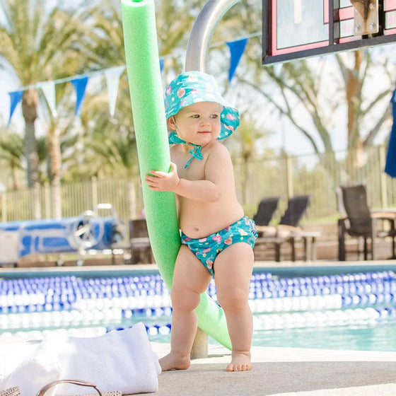 Reusable Baby Swim Diaper & Sun Hat Set - Mermaid