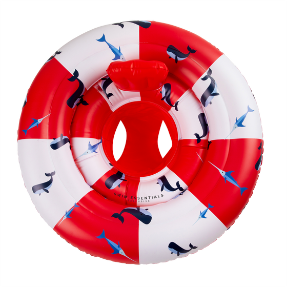 Red-white Whale printed Baby Swimseat - 0-1 year