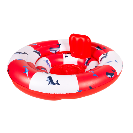 Red-white Whale printed Baby Swimseat - 0-1 year