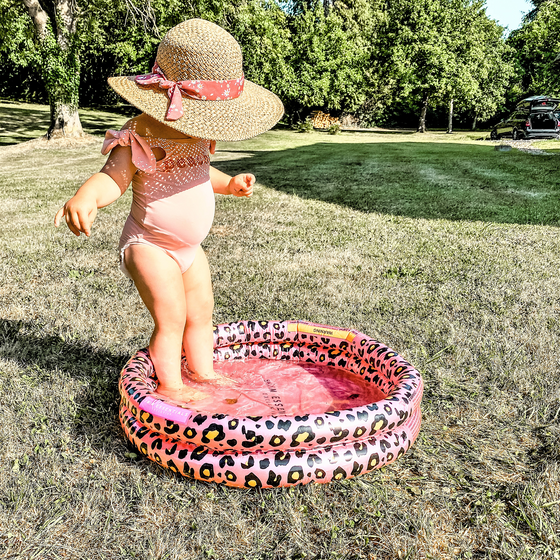 Rose Gold Leopard Printed Inflatable Baby pool - 60 cm