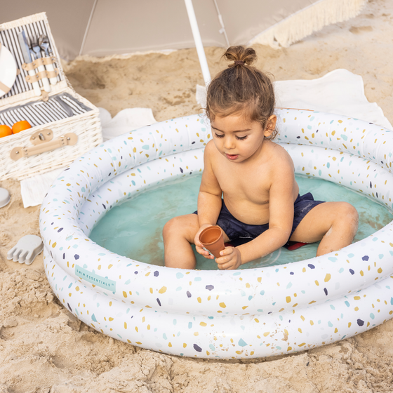 White Terrazzo Printed Children's pool 100cm