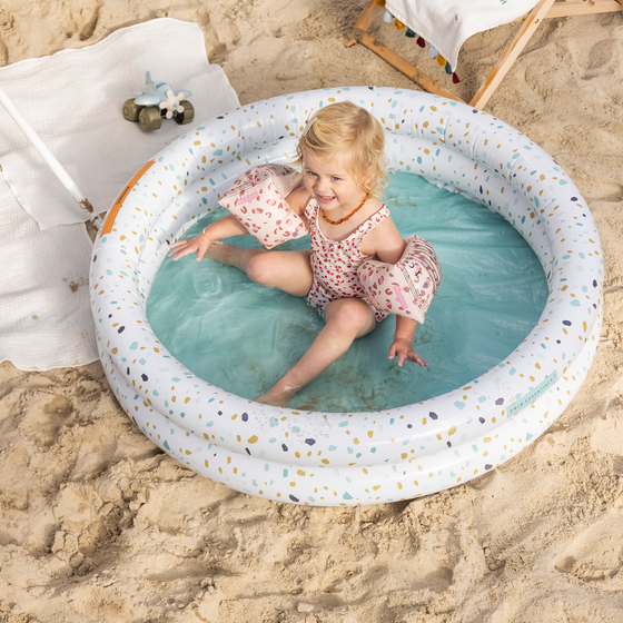 White Terrazzo Printed Children's pool 100cm