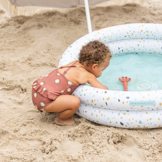 White Terrazzo Printed Children's pool 100cm