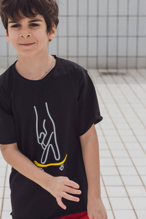 Skate Finger Black T Shirt