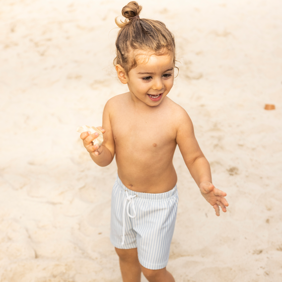 Light blue striped swim shorts by Swim Essentials