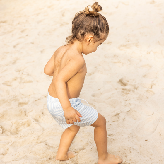 Light blue striped swim shorts by Swim Essentials