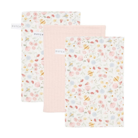 Washcloth Set Flowers & Butterflies / Pure Soft Pink - My Little Thieves