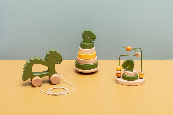 Wooden Pull Along Toy - Mr. Dino - My Little Thieves