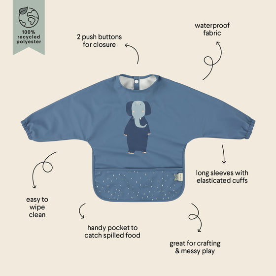 Waterproof Longsleeve Bib - Mrs. Elephant