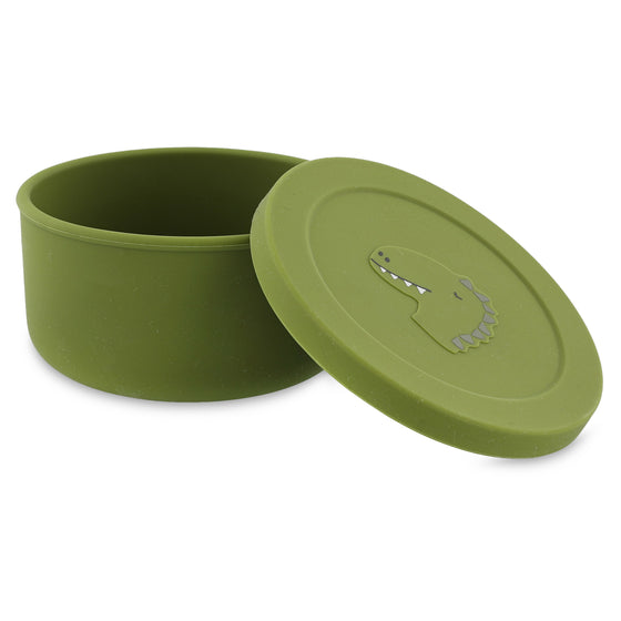 Silicone Snack Box with Lid - Mr. Dino