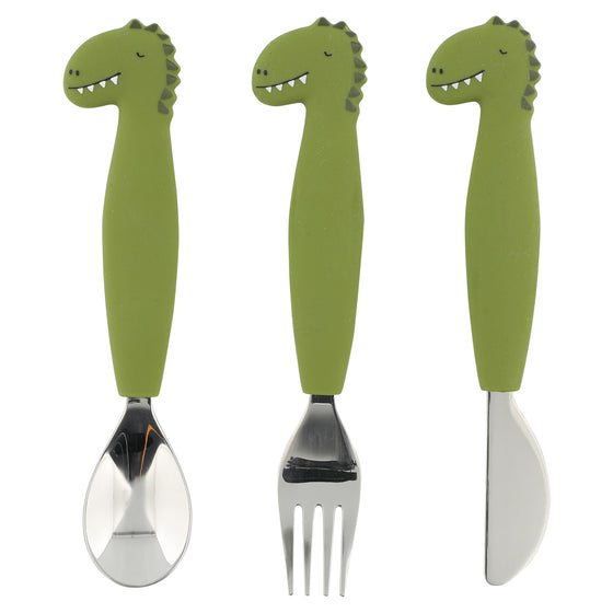 Stainless Steel Cutlery Set with Silicone handle - Mr. Dino