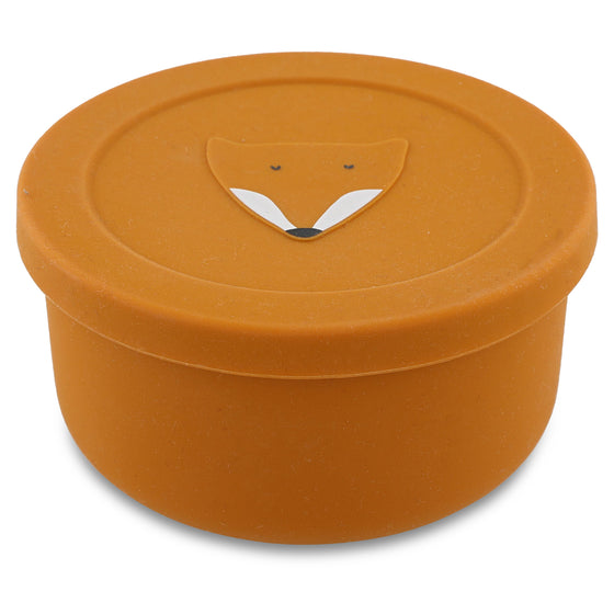 Silicone Snack Box with Lid - Mr. Fox