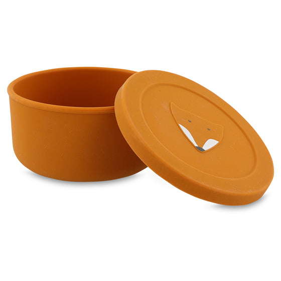 Silicone Snack Box with Lid - Mr. Fox