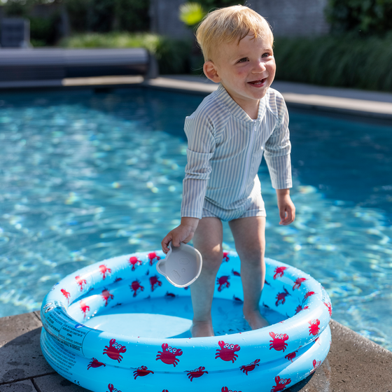 Blue White Striped Baby  Boy Swimsuit