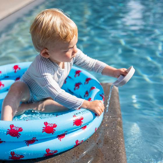 Blue White Striped Baby  Boy Swimsuit