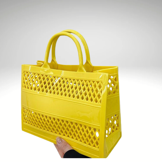 Personalized Yellow Jelly Beach Bag