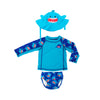 3 Pc Swim Set - Rashguard Top, Swim Diaper & Sunhat - Shark - My Little Thieves