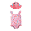 Baby Ruffled Swimsuit & Sunhat Set - Seahorse - My Little Thieves