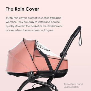 BABYZEN YOYO Bassinet Rain Cover Black Pink - My Little Thieves