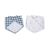 Bandana Bibs - Fish / Navy Gingham - My Little Thieves