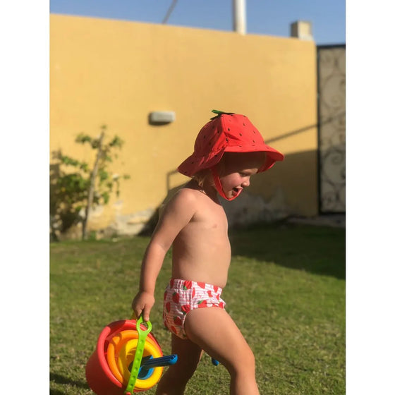 Baby Swim Diaper & Sun Hat Set - Strawberry