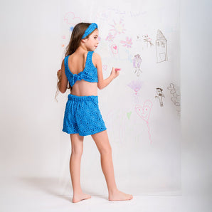 Daisies Lace Top & Shorts Set – Blue - My Little Thieves