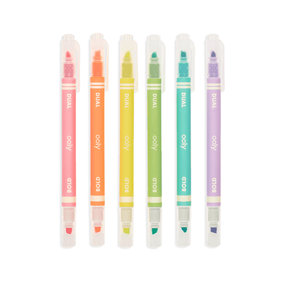 Dual Liner Double Ended Neon Highlighters - Set of 6 - My Little Thieves