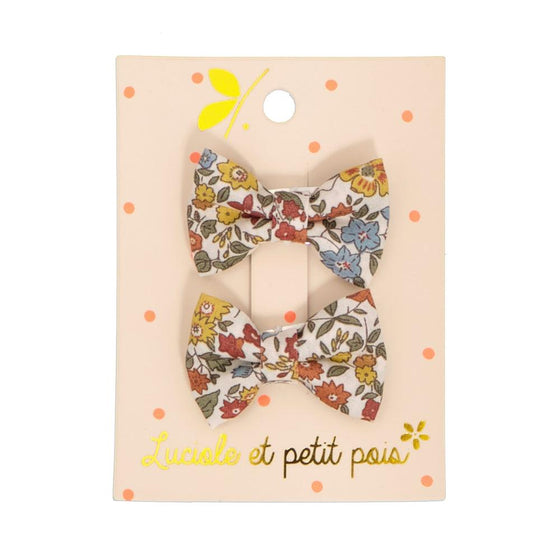 Liberty Ava Autumn Mini bowtie hair clips - pair) - My Little Thieves