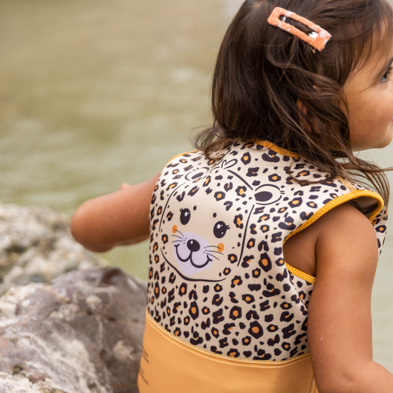 Beige Leopard Swimming Vest - 3-6 years 18-30 kg