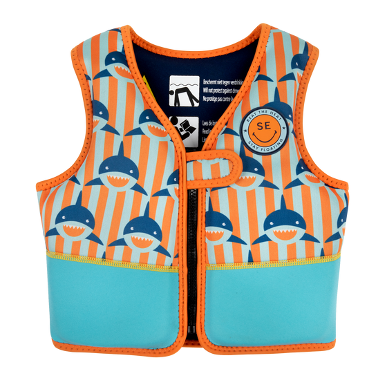 Shark orange Swimming Vest 3-6 years up to 18-30 kg