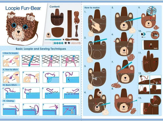 Loopie Fun - My First Plush Bag Kit - Bear - My Little Thieves