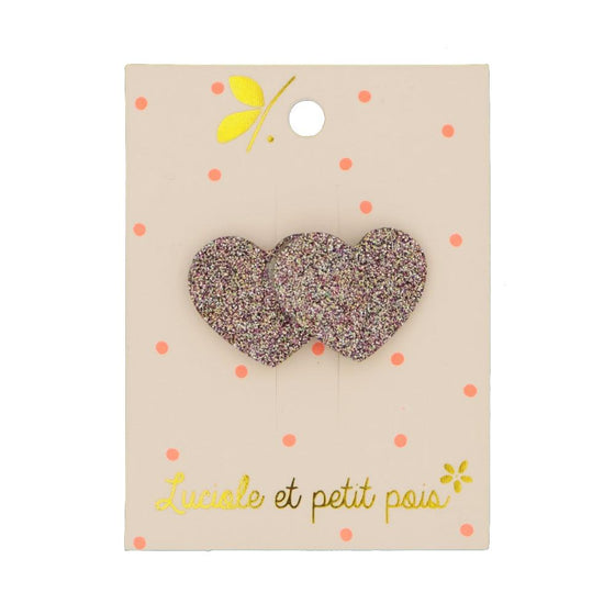 Mini Hearts Hair Clip - Bronze Glitter - My Little Thieves