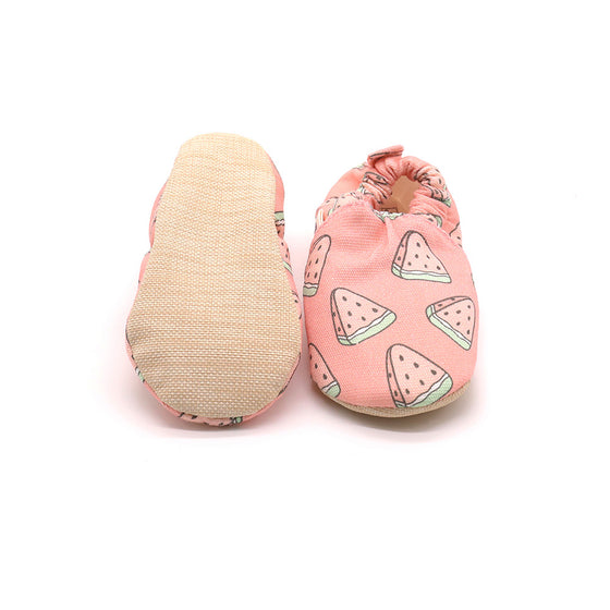 Non-Slip Moccasins - Pink Watermelon